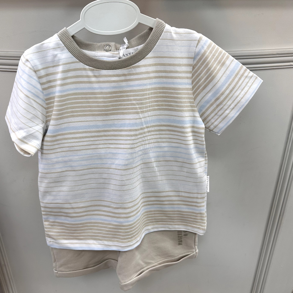 Pastels & Co Boys Striped Shorts Set