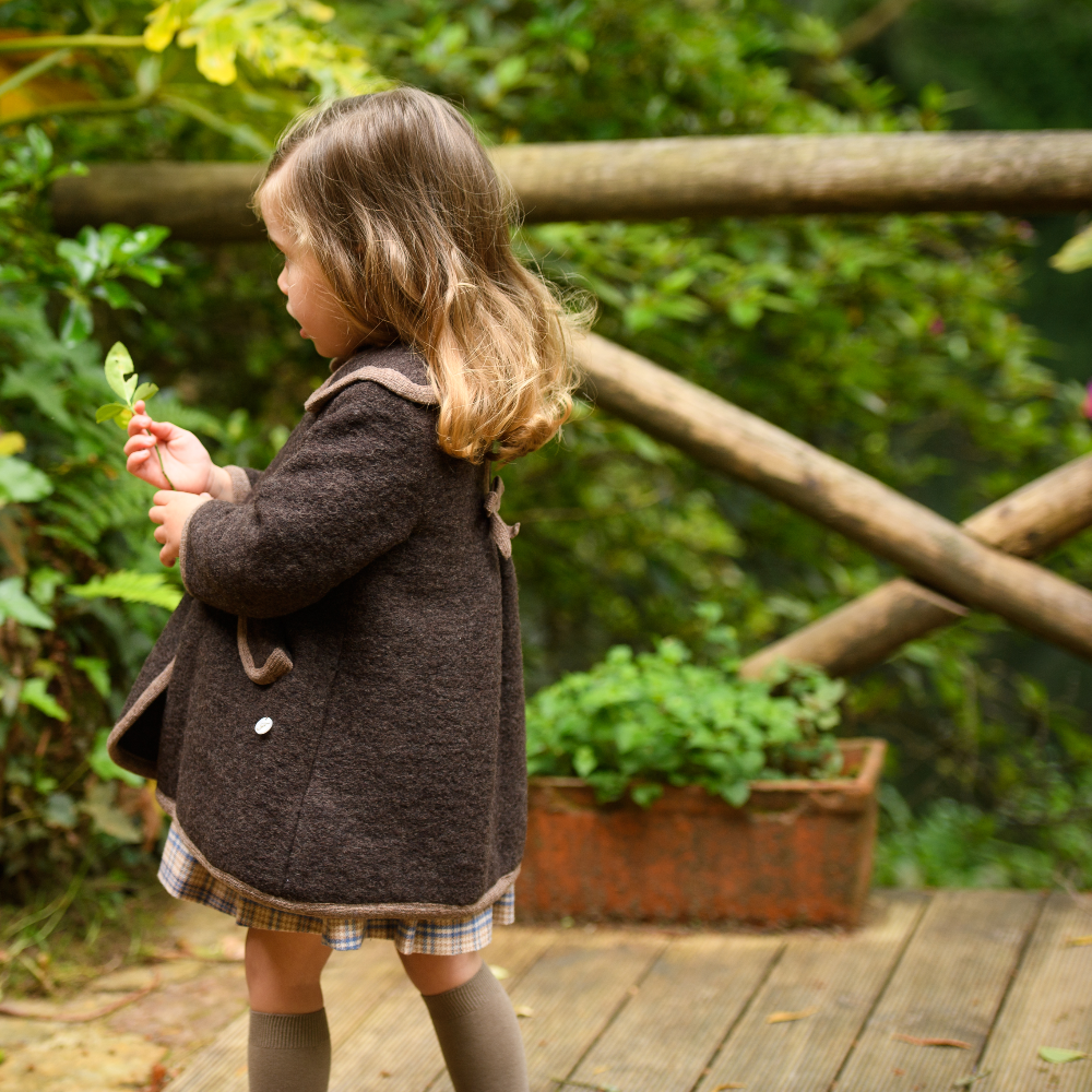 Foque Girls Chocolate Dress Coat