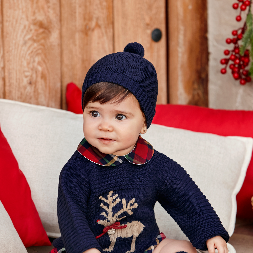 Juliana Boys Navy reindeer Romper