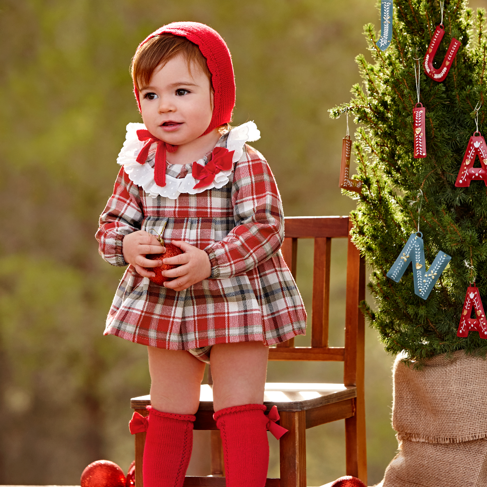 Juliana Baby Red Checked Dress