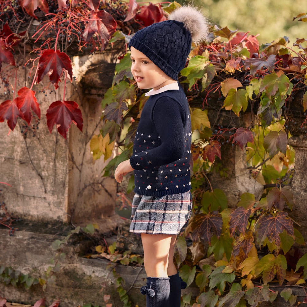 Juliana Boys Tartan Navy Check Jam Pant Set