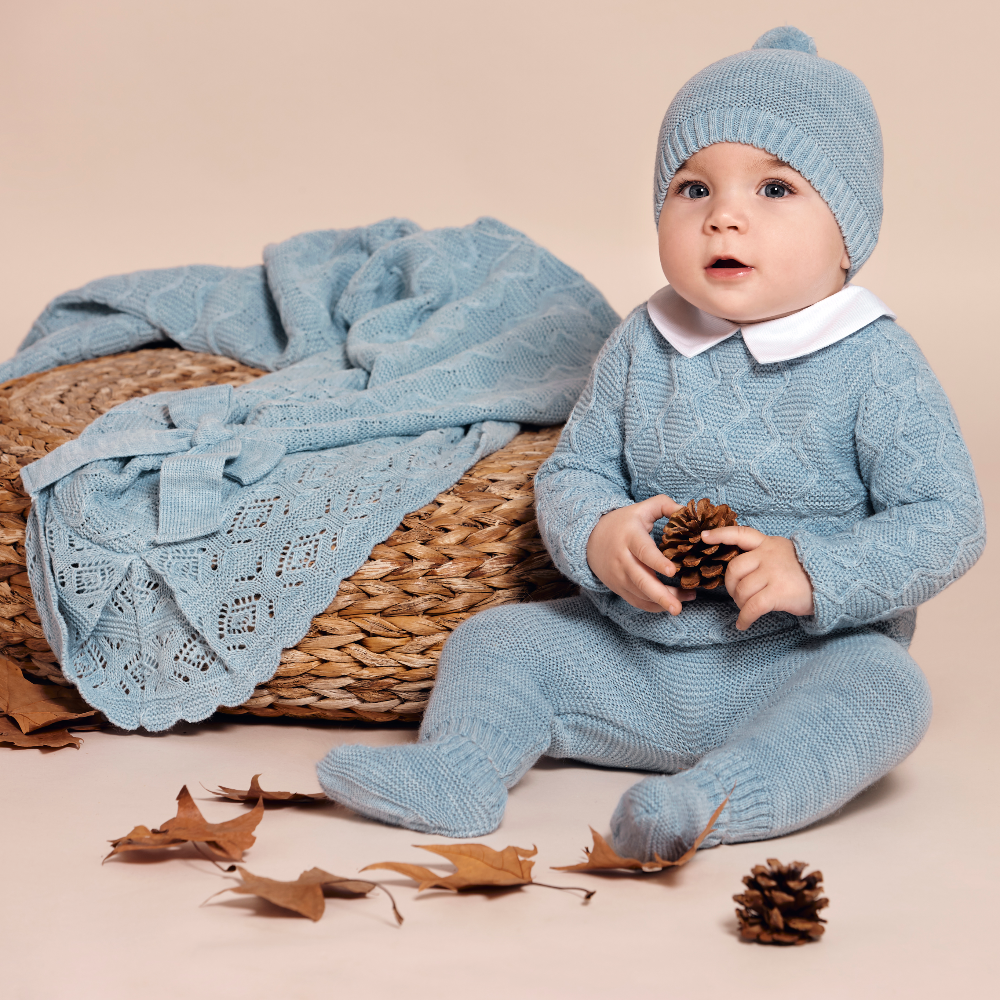 Juliana Boys Blue Knitted 3 Piece Set