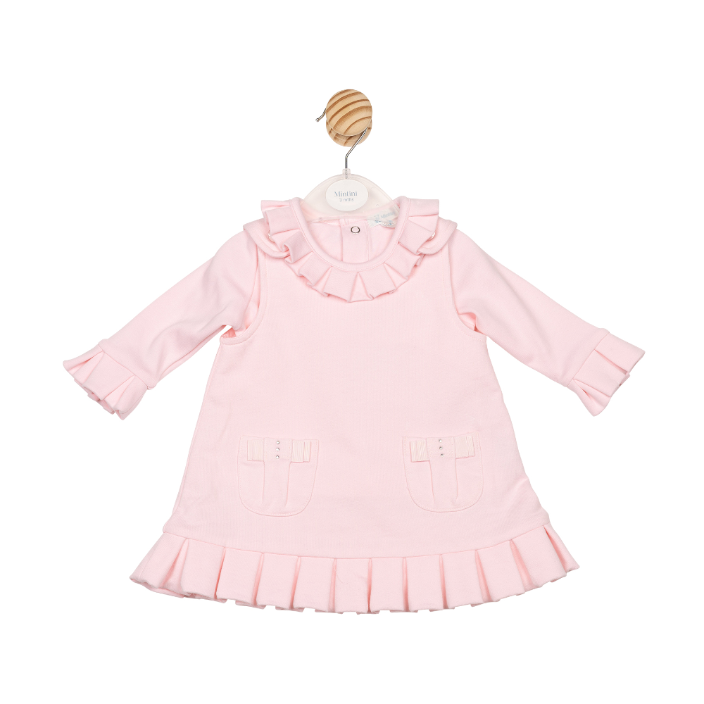 Mintini Girls Pink Pinafore Dress & Top