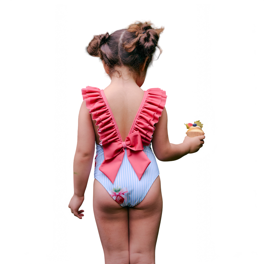 Meia Pata Girls Aruba Strawberry Swimming Costume SS26