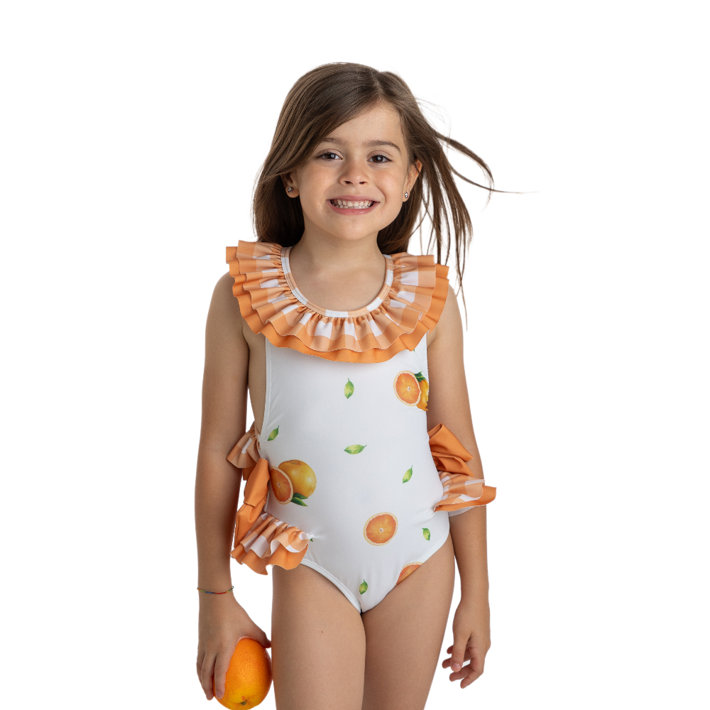 Meia Pata Girls Oranges Cosume Swimming Costume