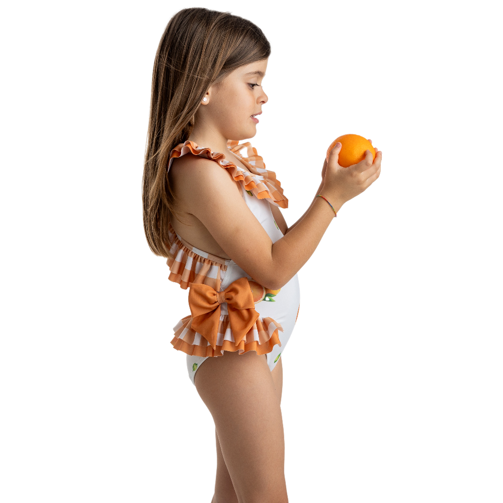 Meia Pata Girls Oranges Cosume Swimming Costume