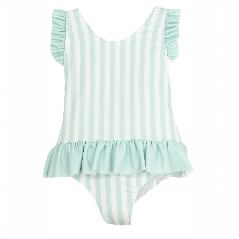 Meia Pata Girls Saona Mint Stripe Swimming Costume SS26