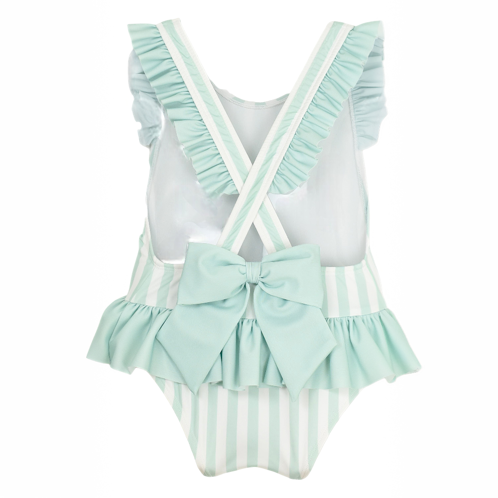 Meia Pata Girls Saona Mint Stripe Swimming Costume SS26