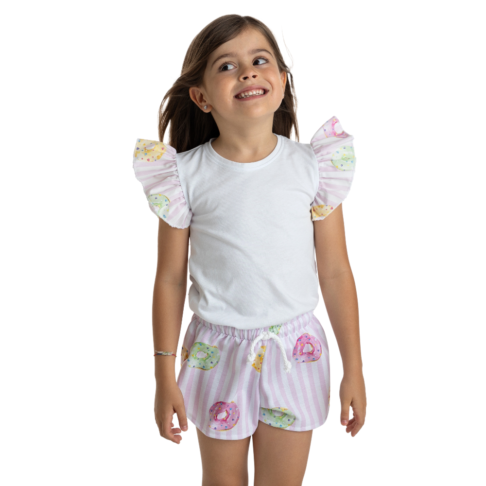 Meia Pata Girls Donuts Sporty Shorts The Wardrobe Childrens Boutique