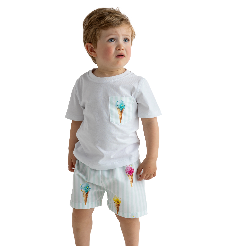 Meia Pata Boys Ice Cream T-Shirt & Swimming Shorts