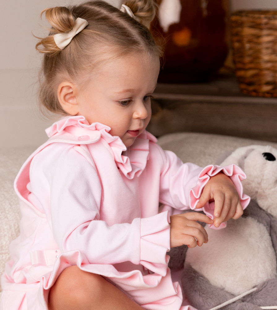 Mintini Girls Pink Pinafore Dress & Top