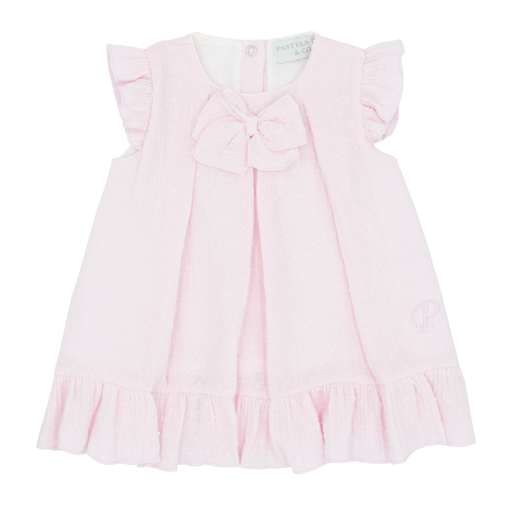 Pastels & Co Girls Pink Bow Dress