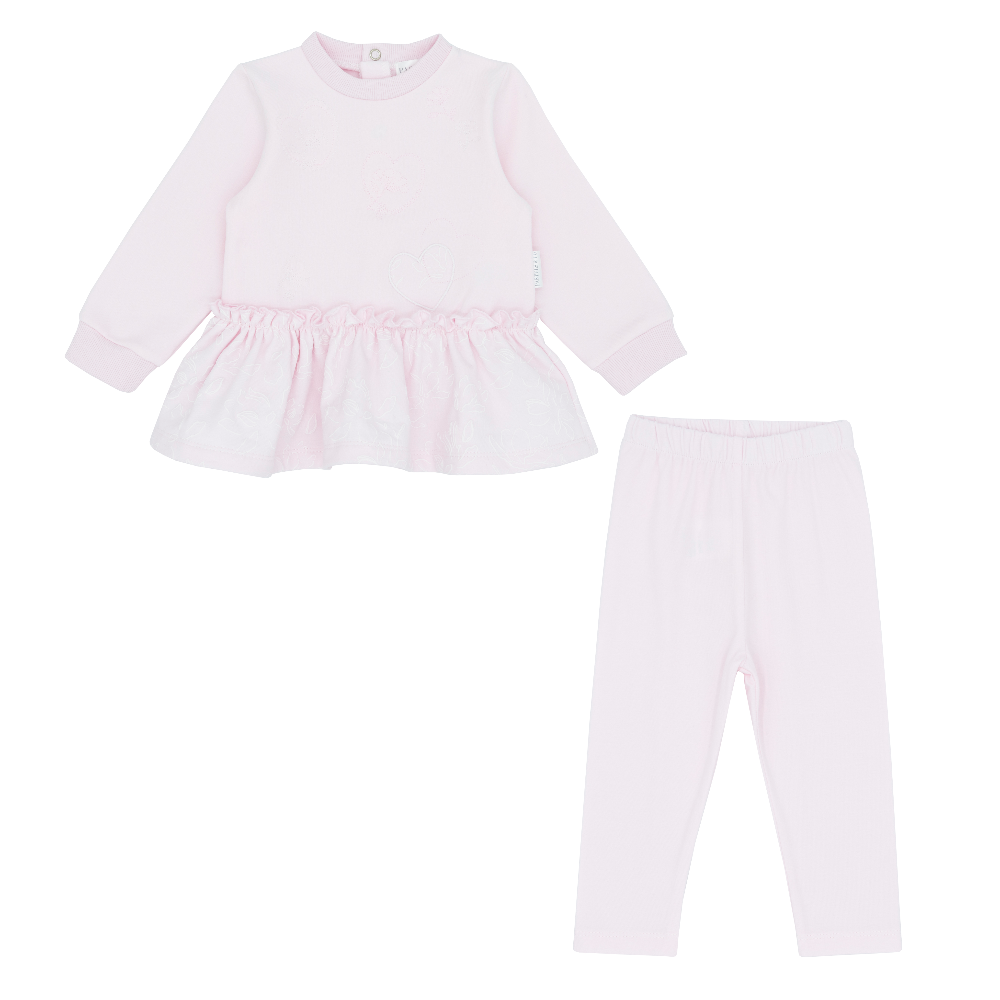Pastels & Co Girls Belle Fleur Pink 2 Piece Tracksuit