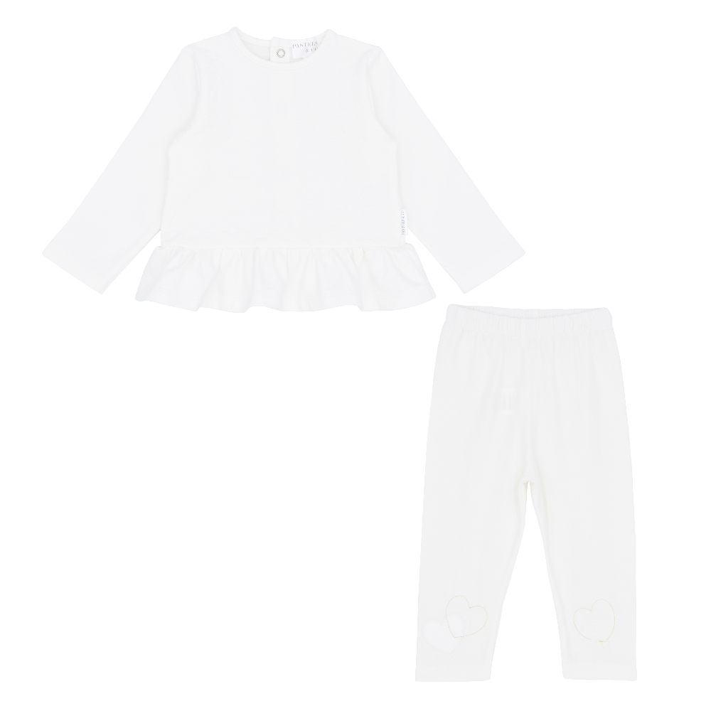 Pastels & Co Girls Clover Ivory Leggings Set
