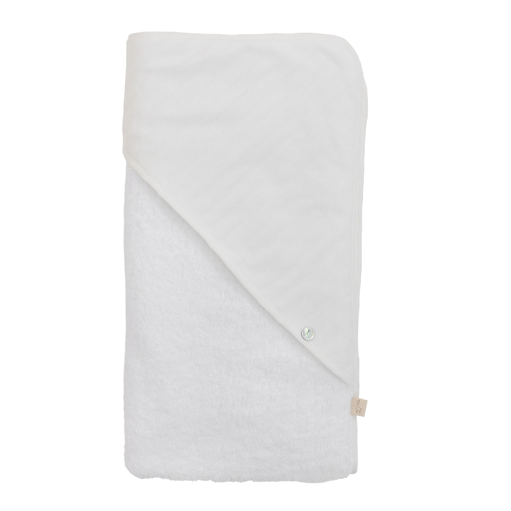 Baby Gi Pure Collection Unisex Ivory Hooded Bath Towel