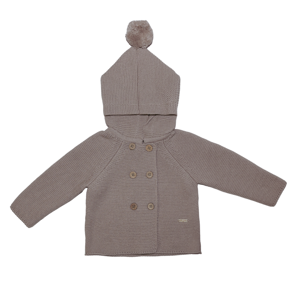 Rigola Boys Beige Hooded Knit Cardigan