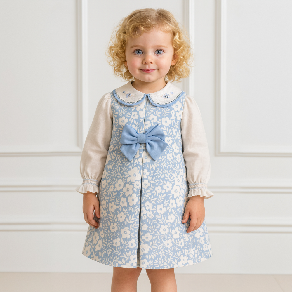 Pretty Originals Girls Blue Floral Dress