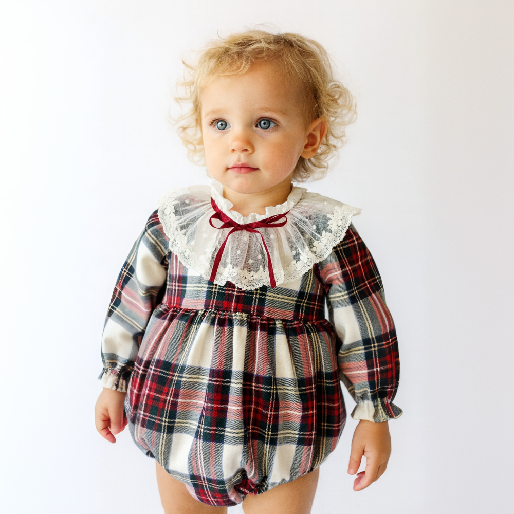 Fofettes Girls Tartan Romper