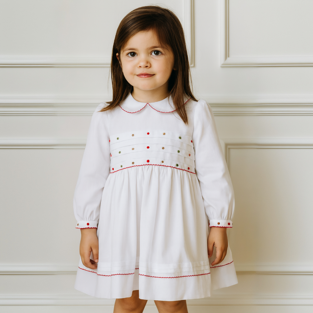 Sarah Louise Girls Red Christmas Dress
