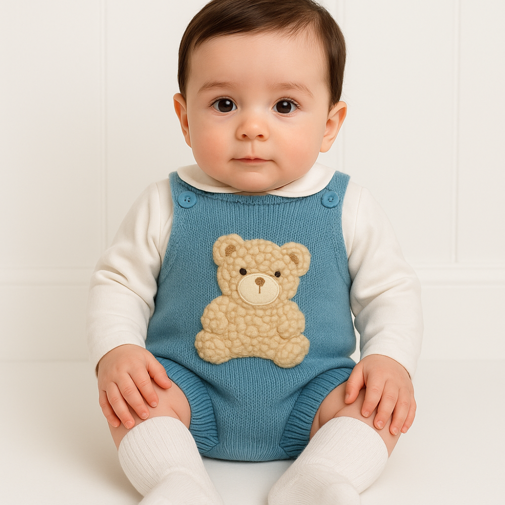 Pex Boys Bear Blue Romper