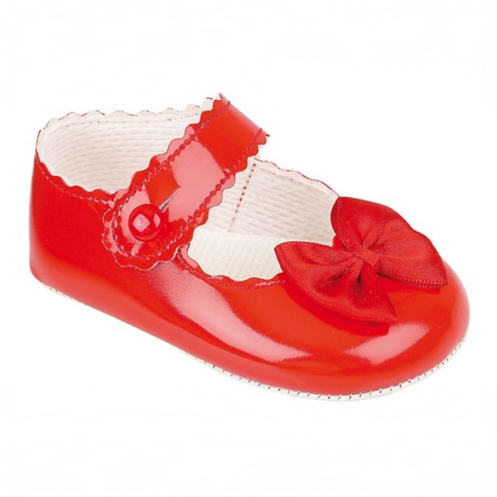 Baypods Girls Red Bow Pram Shoes