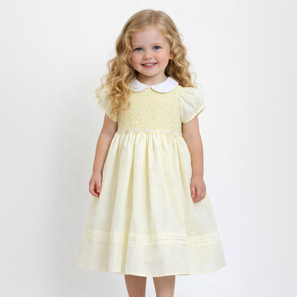 white christmas dresses Sarah Louise Red & Green Tartan Hand Smocked Dress