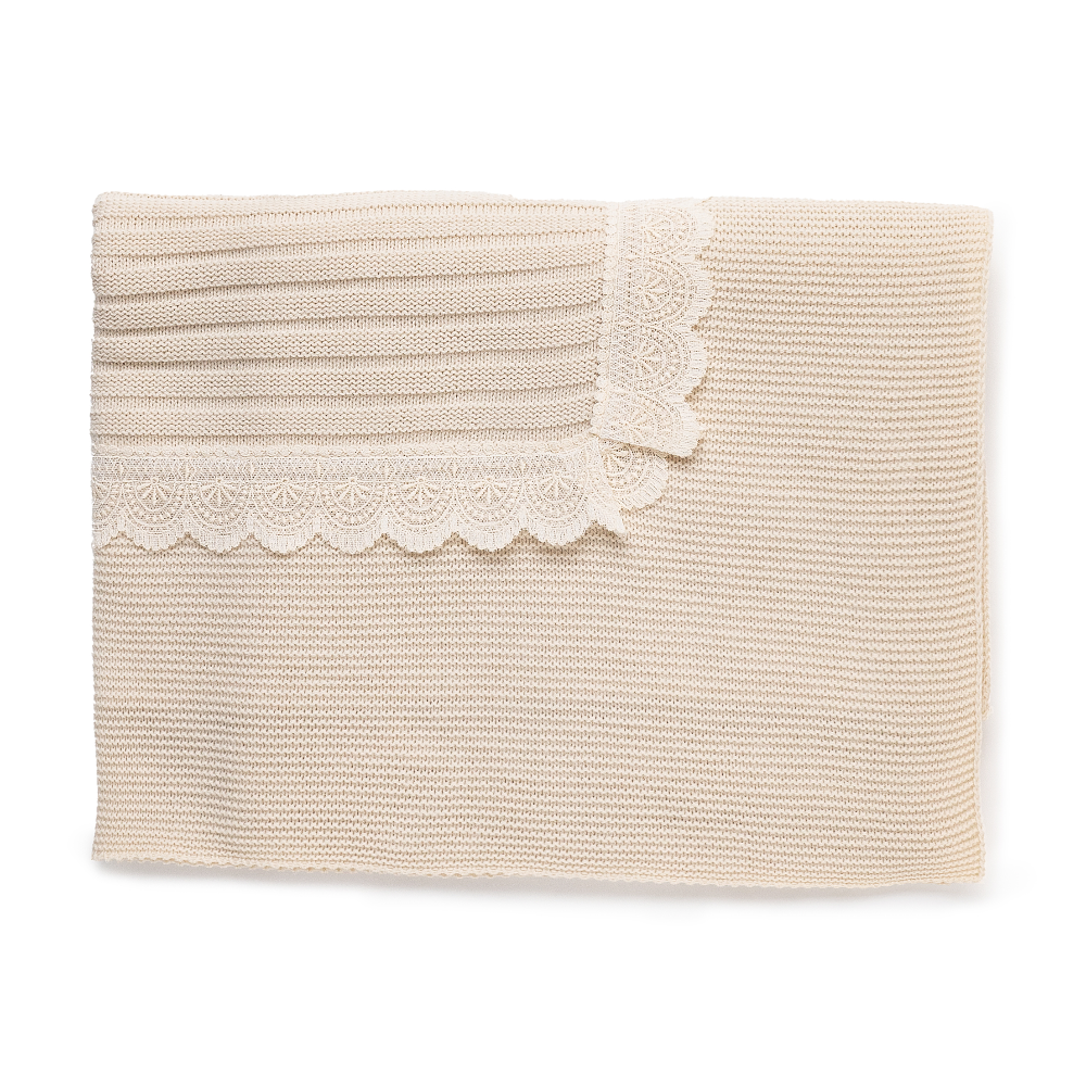 Juliana Girls Lace Oat Knitted Blanket
