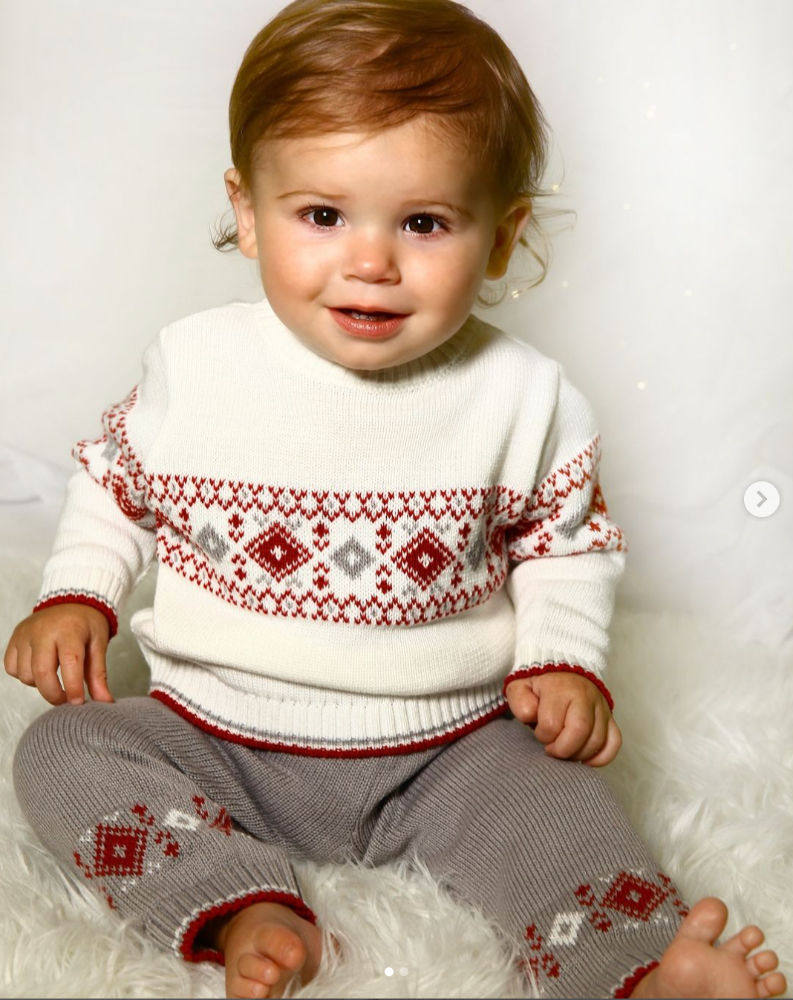 Sarah Louise Boys White & Grey 2 Piece Set