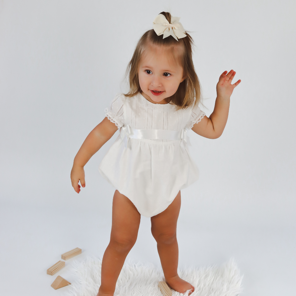 Mayoral Girls White Lace Romper