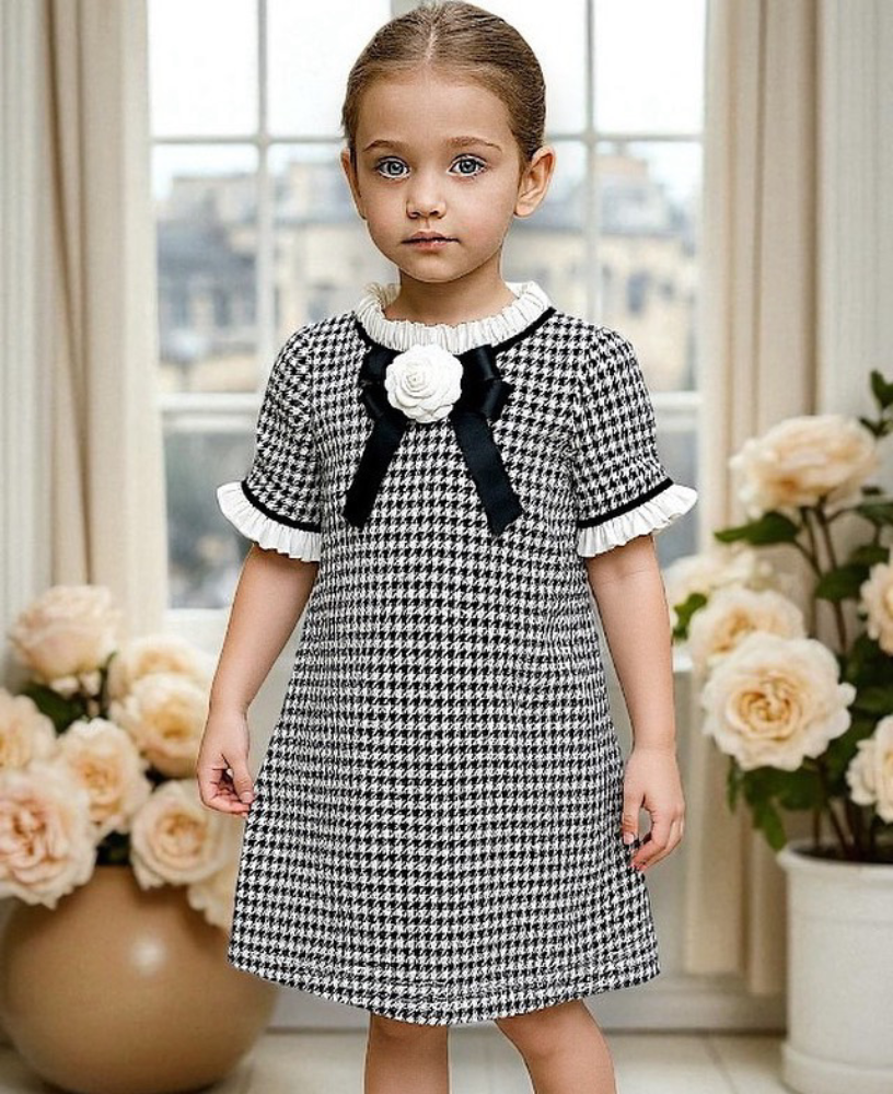 Fofettes Girls Dogtooth Dress