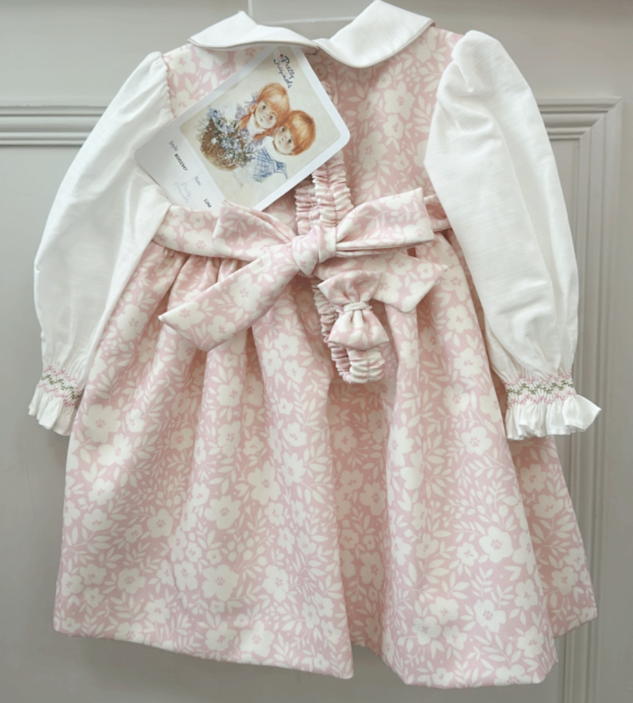 Pretty Originals Girls Pink Floral Dress