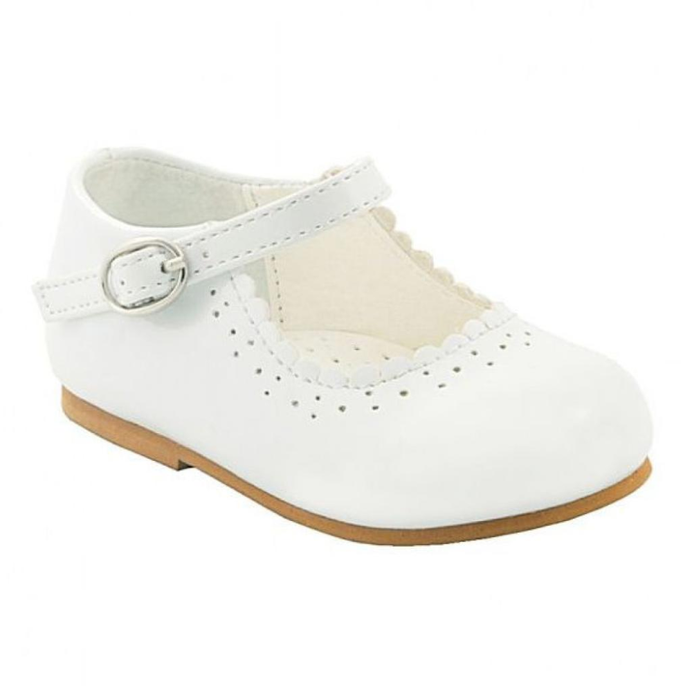 Girls Emma White Patent Shoes