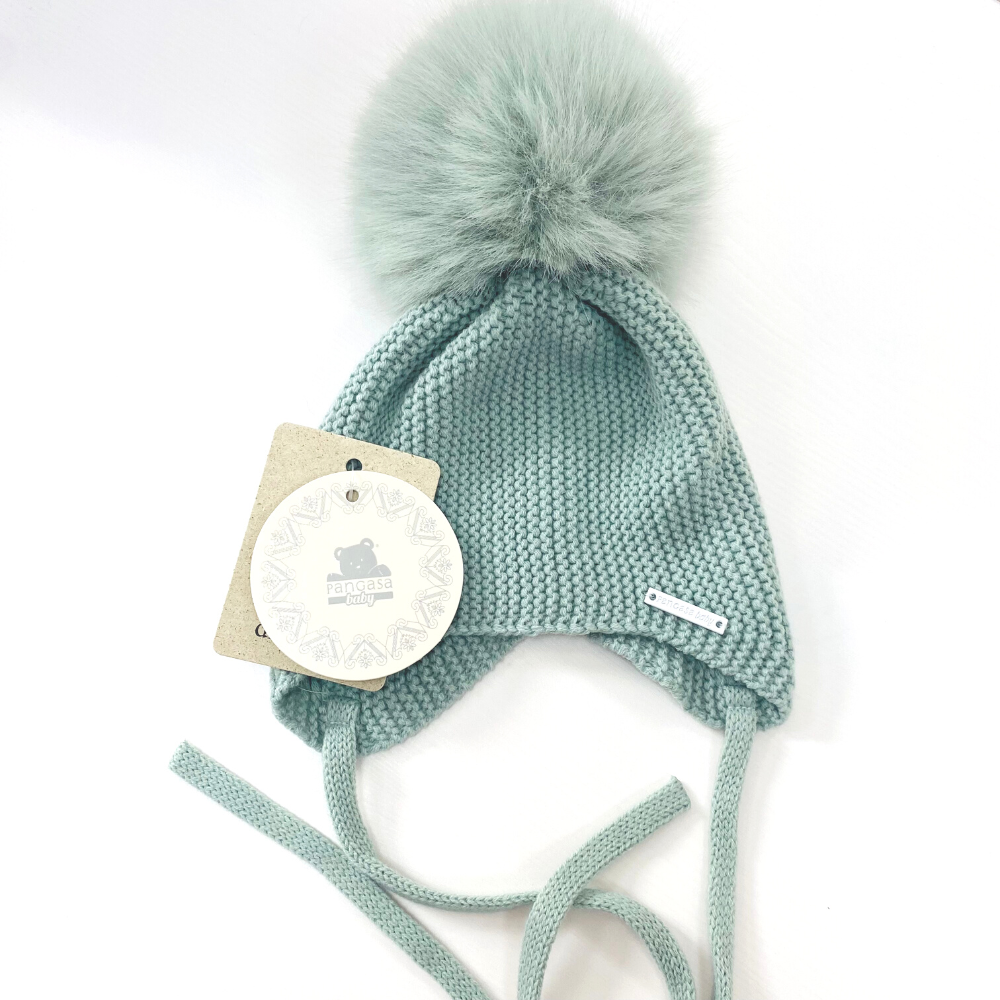 Pangasa Fur Tie Hat Soft Green