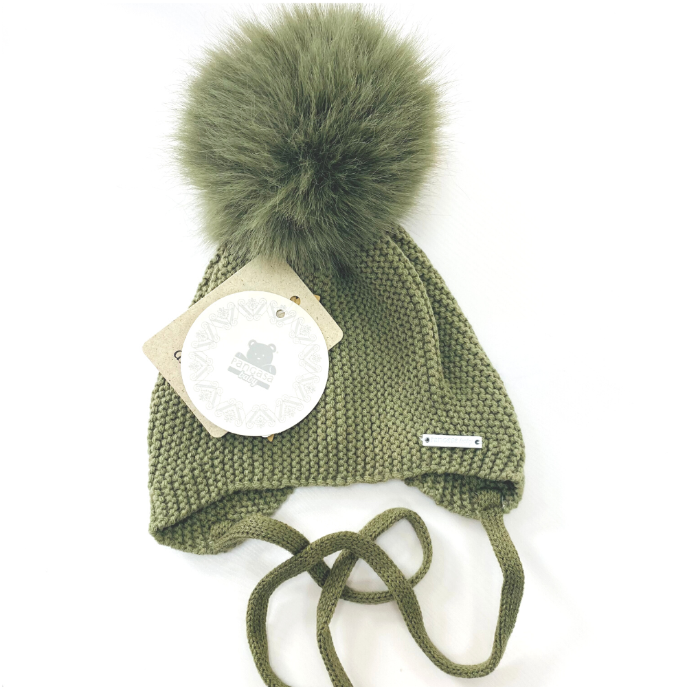 Pangasa Fur Tie Hat Sage green