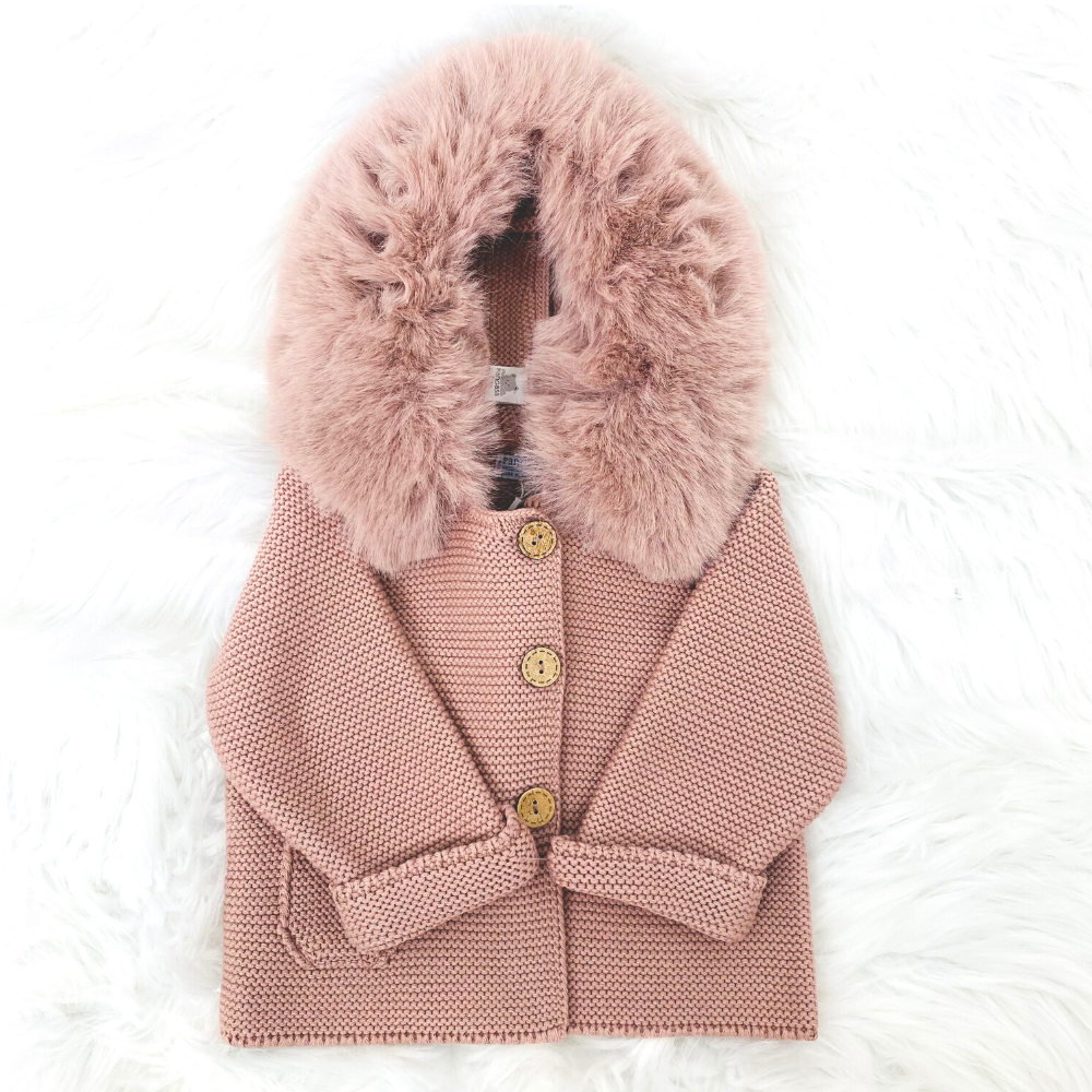 Pangasa Vintage Pink Faux Fur Jacket
