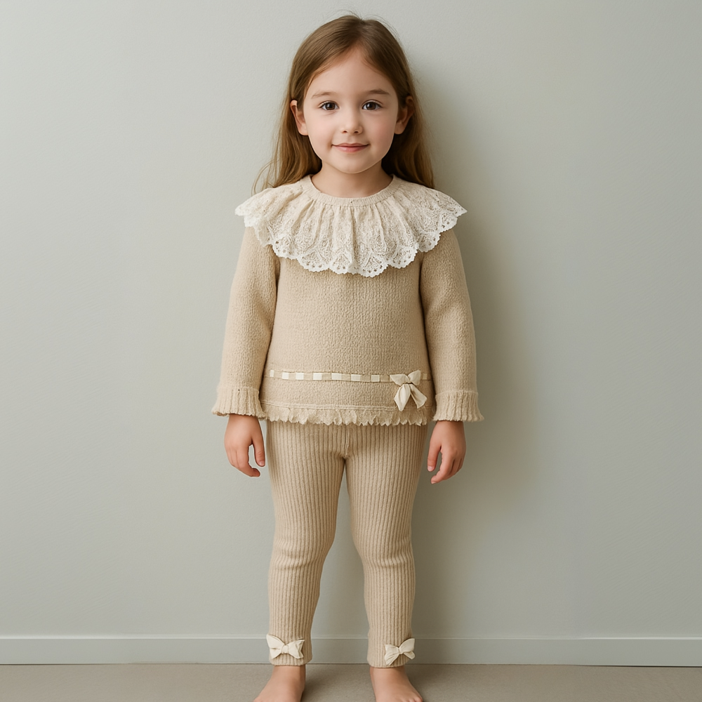 Exclusive Girls Beige Artesania Granlei Betsy Set
