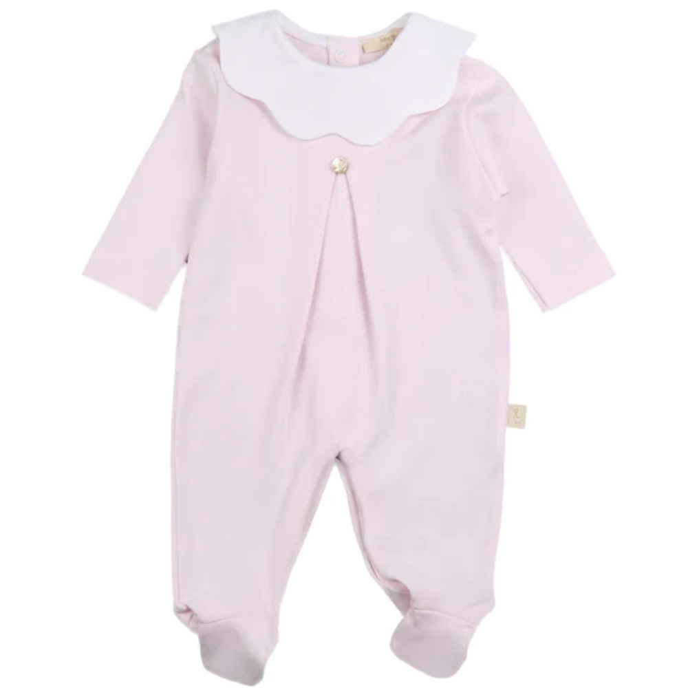 Baby Gi Pink Cotton Pique Sleepsuit