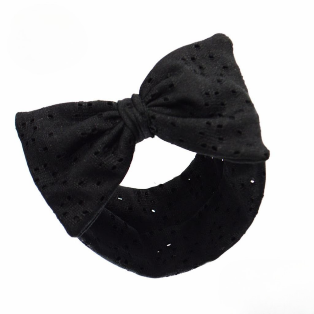 Girls Black Headband with Bow