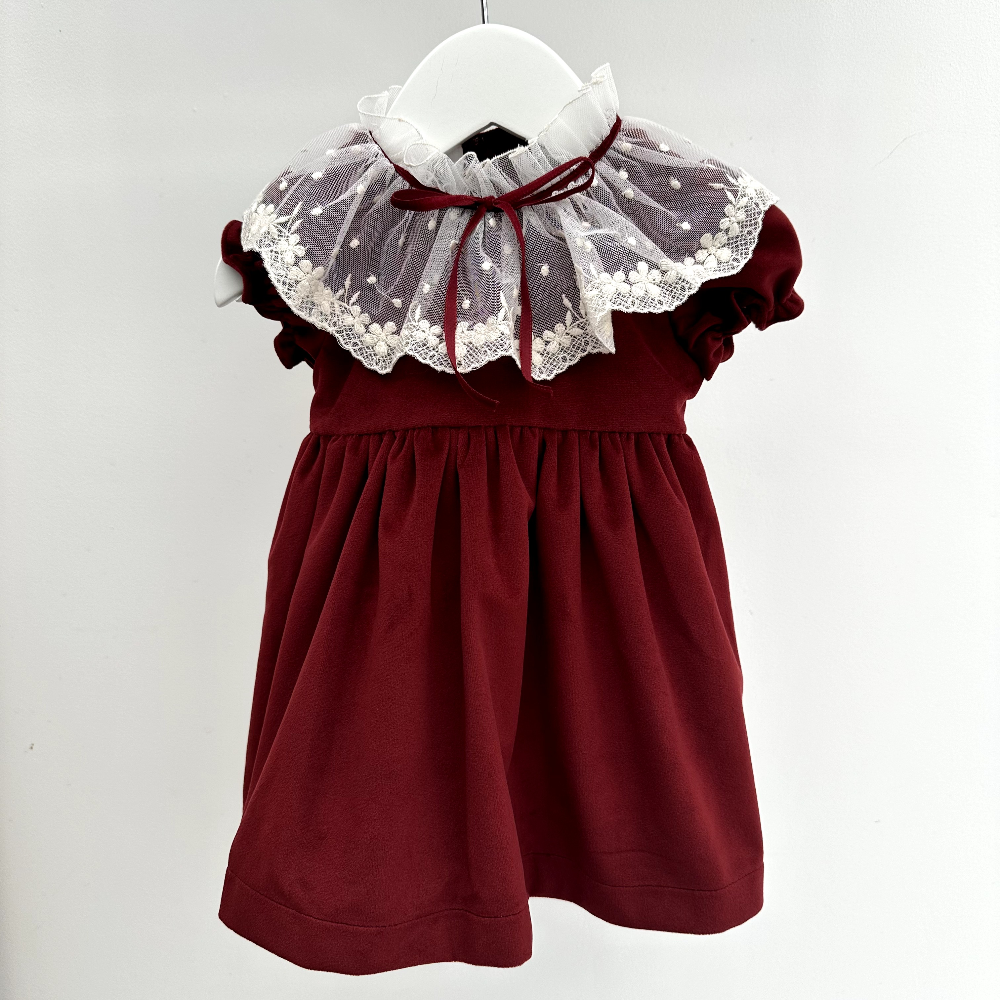 Fofettes Exclusive Burgundy Velvet Dress