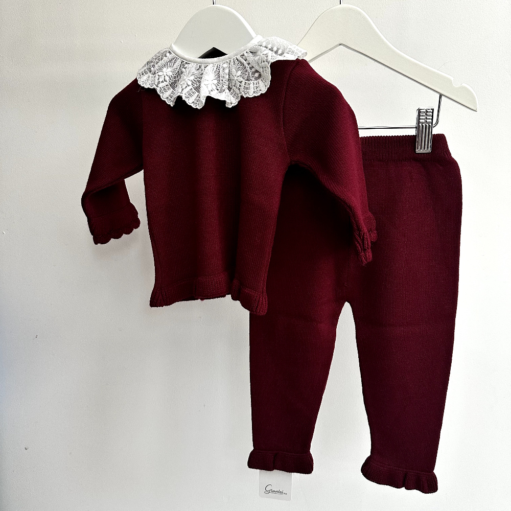 New In Exclusive Burgundy Artesania Granlei Valentina Tracksuit