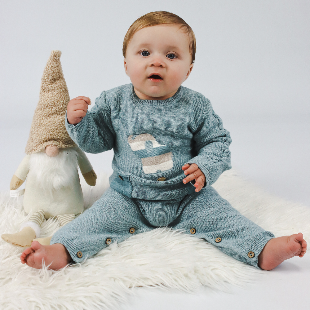 Mayoral Boys Turquoise Knitted Romper