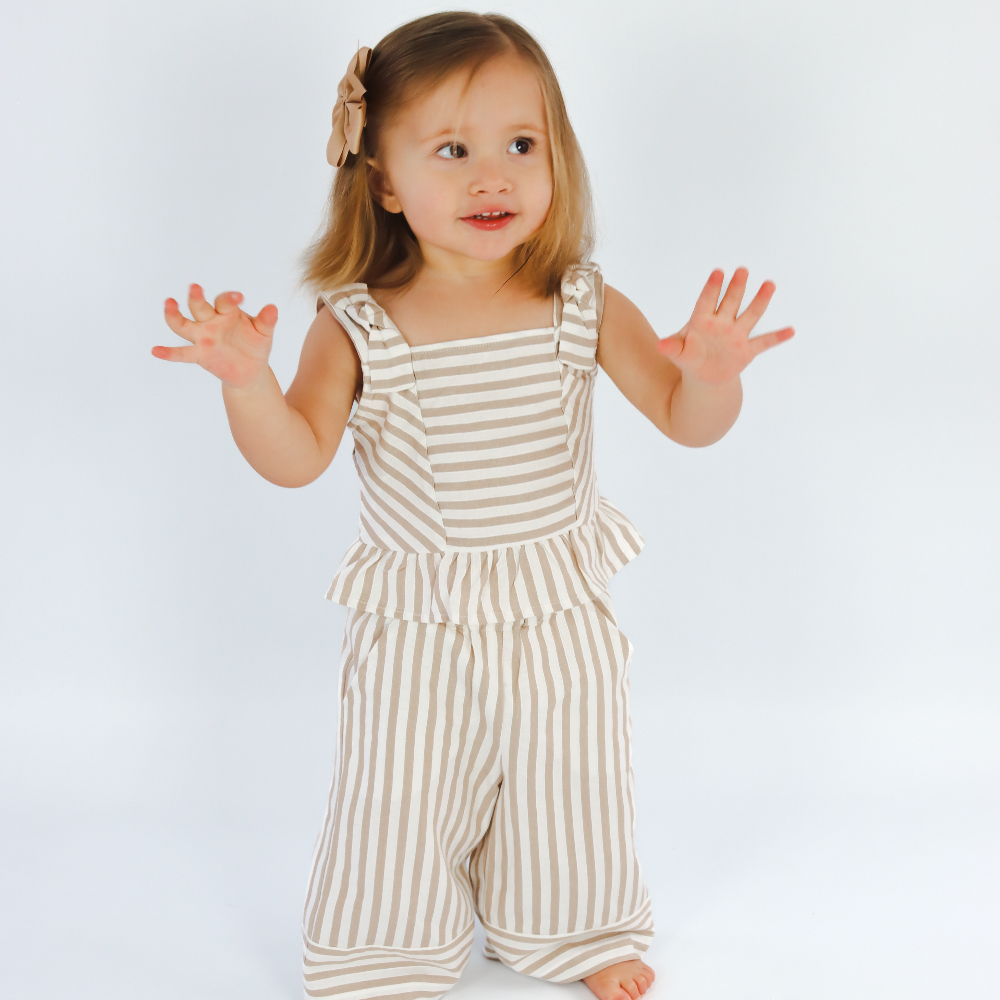  Mayoral Girls Striped Top & Trousers
