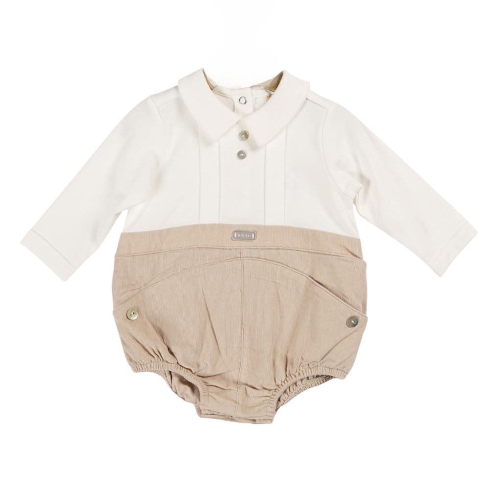 Mintini  Boys Beige Romper