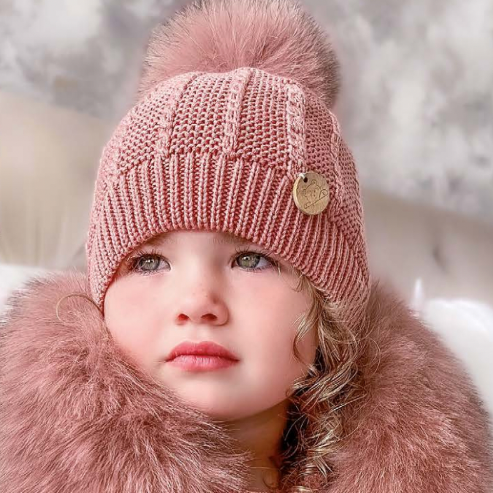 Pangasa Rose Faux Fur Cable Hat
