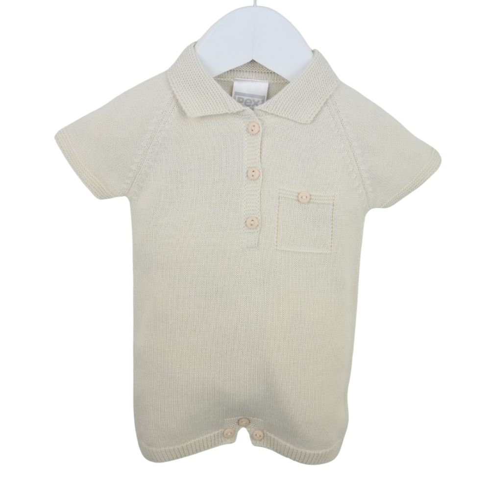 Pex Boys Beige Knitted Romper