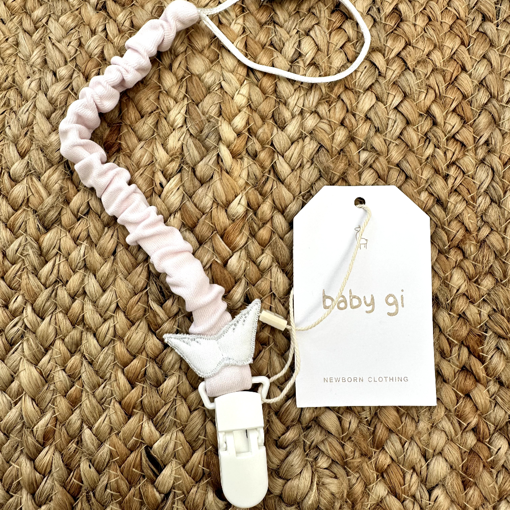 Baby Gi Pink Angel Wings Dummy Clip