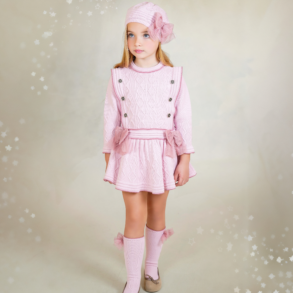 New In Rahigo Girls Dusty Pink Drop Waist Dress