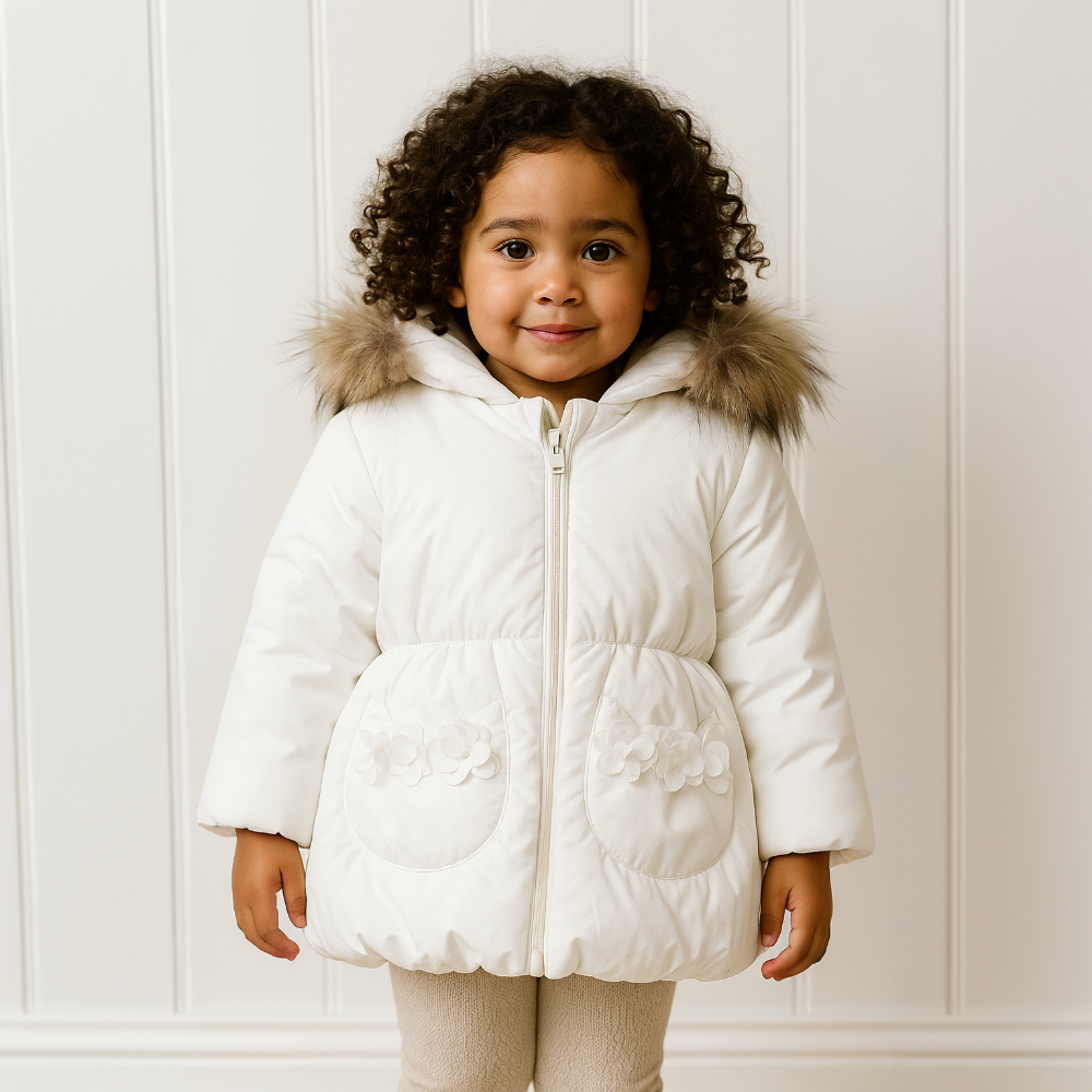 BUFI Girls White Padded Jacket