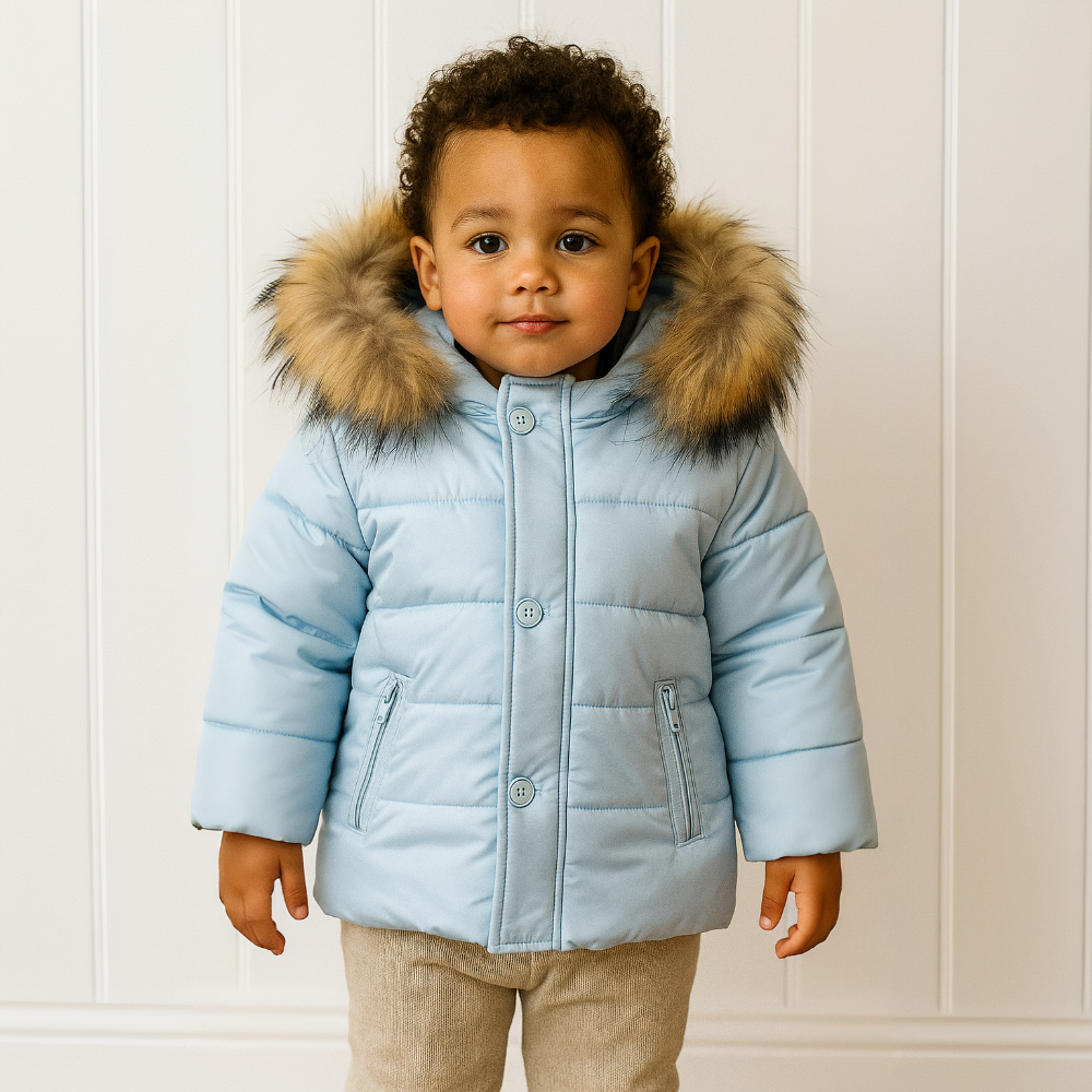 BUFI Boys Blue Hooded Padded Jacket