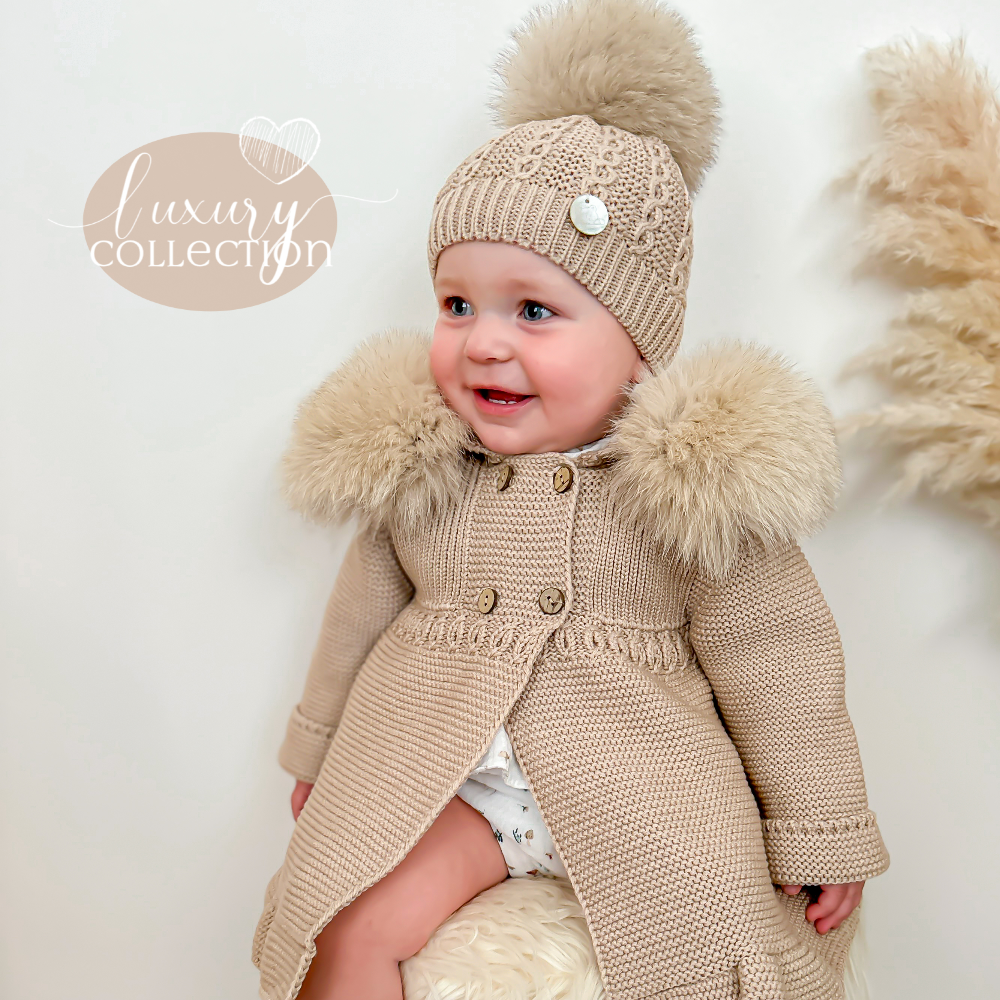 Pangasa Sand A-line Faux Fur Jacket